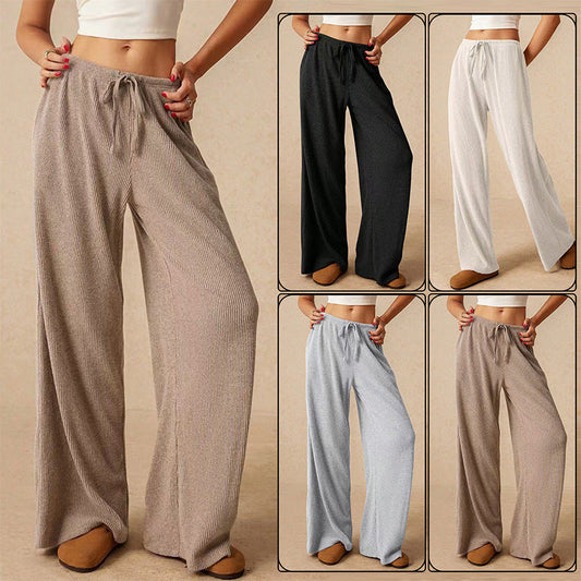 🔥 LAST DAY PROMOTION - 50%OFF 🔥 Women’s Casual Soft Wide-Leg Pants With Drawstring
