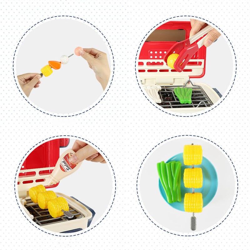 🍖 60% OFF NOW! ✨ Kids BBQ Grill Playset - Realistic Smoke & Sound Effects with 8 Toy Food Items for Imaginative Play 🎵👧🧑