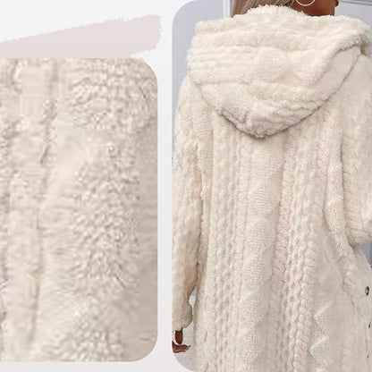 🍁New Fall Collection-Women's Warm Diamond Pattern Hooded Jacket