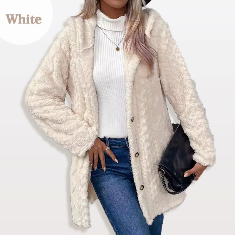 🍁New Fall Collection-Women's Warm Diamond Pattern Hooded Jacket
