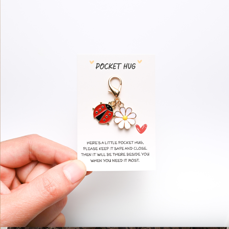 Cute Insect Daisy Keychain & Card