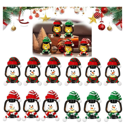 🎅Christmas Specials-Christmas Decoration Mini Snowman Lantern with Hats and Scarves