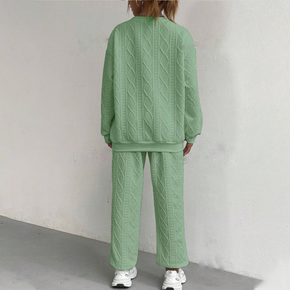 🔥Hot Sale Deals-Casual Long Sleeve Knit Pullover & Pants 2-Piece Set