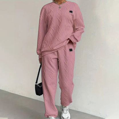 🔥Hot Sale Deals-Casual Long Sleeve Knit Pullover & Pants 2-Piece Set