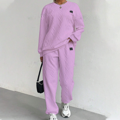 🔥Hot Sale Deals-Casual Long Sleeve Knit Pullover & Pants 2-Piece Set