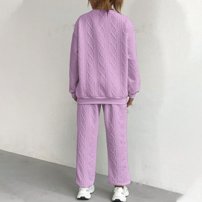 🔥Hot Sale Deals-Casual Long Sleeve Knit Pullover & Pants 2-Piece Set