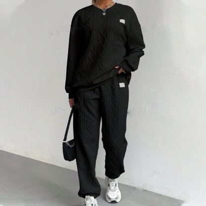 🔥Hot Sale Deals-Casual Long Sleeve Knit Pullover & Pants 2-Piece Set