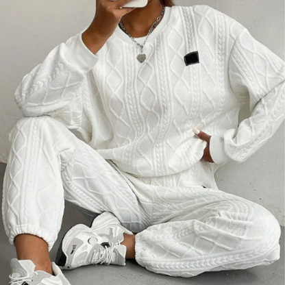 🔥Hot Sale Deals-Casual Long Sleeve Knit Pullover & Pants 2-Piece Set