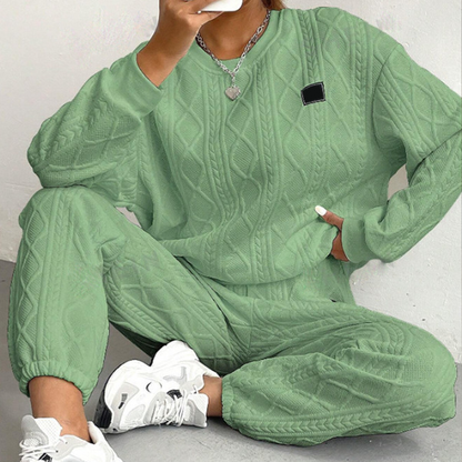 🔥Hot Sale Deals-Casual Long Sleeve Knit Pullover & Pants 2-Piece Set