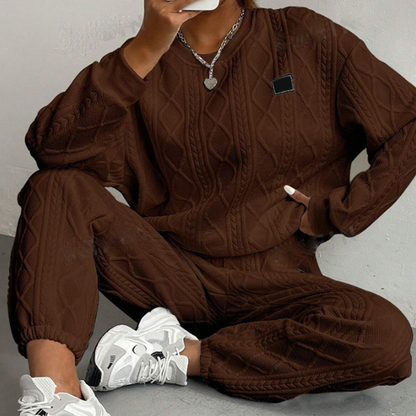 🔥Hot Sale Deals-Casual Long Sleeve Knit Pullover & Pants 2-Piece Set