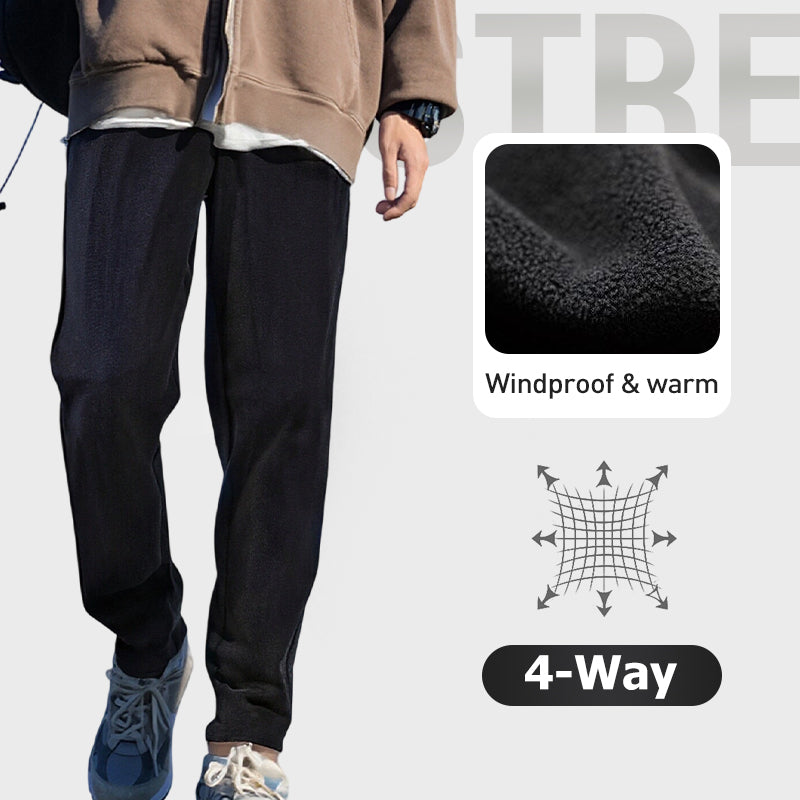 Unisex Solid Color Windproof Thermal Pants