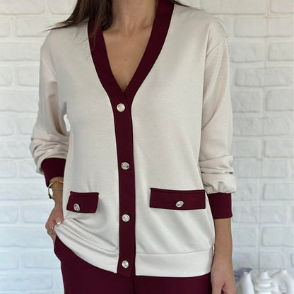 🔥Hot Sale 50% OFF⏳ Women's Casual Color Block Two-Piece Set👚👖