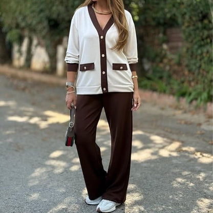 🔥Hot Sale 50% OFF⏳ Women's Casual Color Block Two-Piece Set👚👖