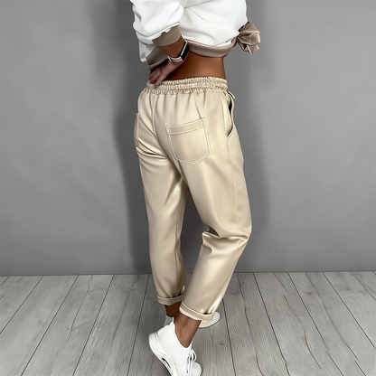 🔥Limited-time offer-Women’s Casual V-Neck Top & High Waist Pants 2-Piece Set