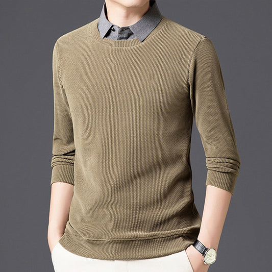 Men's Casual Faux Layered Long Sleeve Top