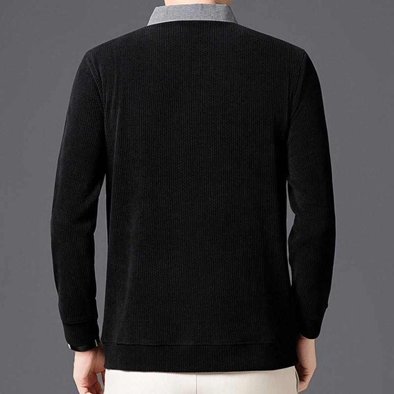 Men's Casual Faux Layered Long Sleeve Top