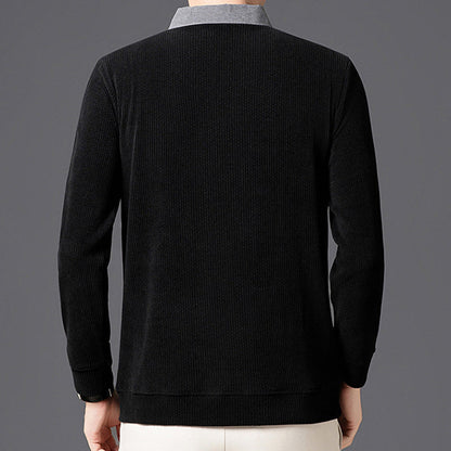 Men's Casual Faux Layered Long Sleeve Top