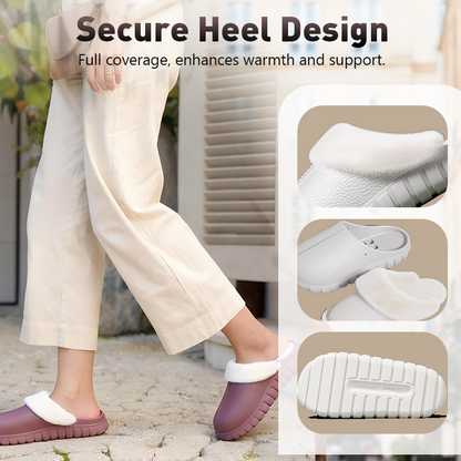 Plush-Lined Cotton Slippers with Covered Heel -🥰The lining is removable and machine washable!