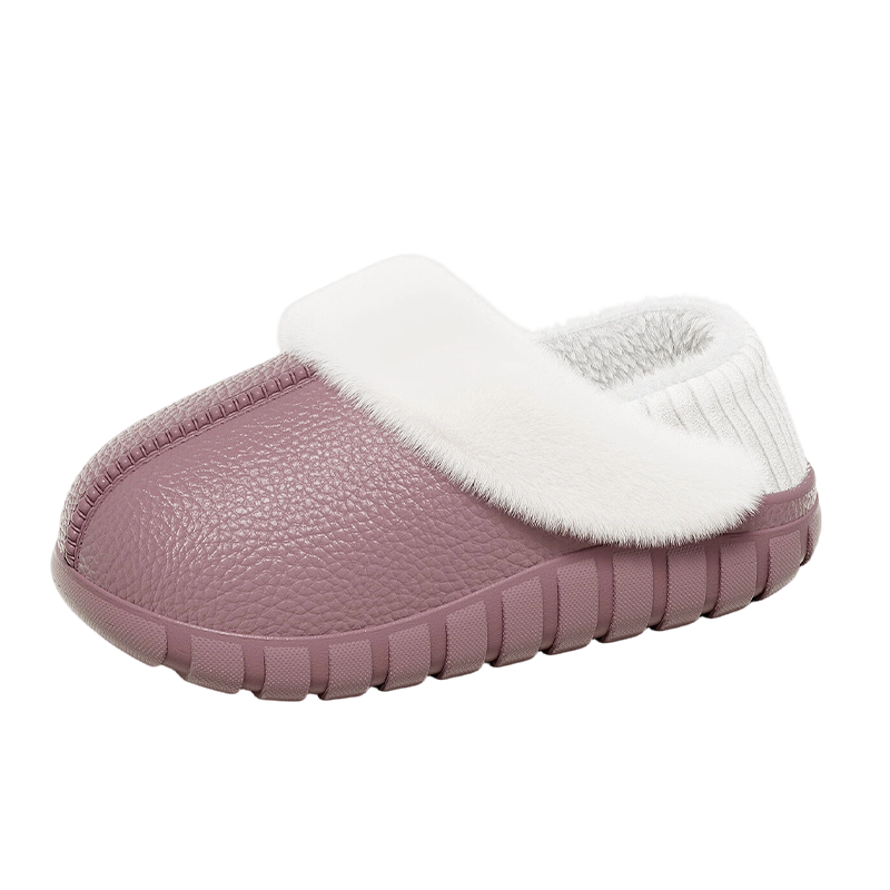 Plush-Lined Cotton Slippers with Covered Heel -🥰The lining is removable and machine washable!