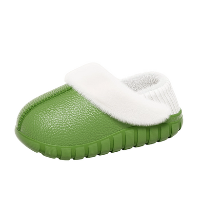 Plush-Lined Cotton Slippers with Covered Heel -🥰The lining is removable and machine washable!