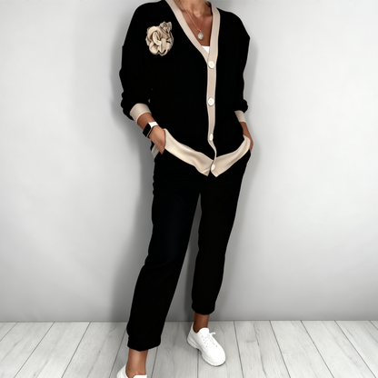 💜LAST DAY PROMOTION - 50%OFF💜Women’s Casual V-Neck Top & High Waist Pants 2-Piece Set