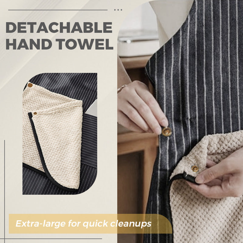 🔥NEW YEAR 50% OFF Sale!🔥Cross-Back Waterproof Apron with Detachable Hand Towel