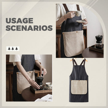 🔥NEW YEAR 50% OFF Sale!🔥Cross-Back Waterproof Apron with Detachable Hand Towel