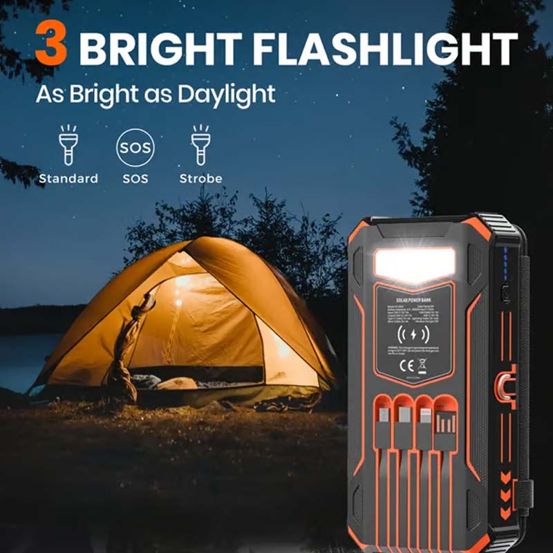 🔥Christmas Limited-Time Offer: 50% OFF!!!🔥20000mAh Solar Power Bank with Foldable Panels, Wireless Charging & LED Flashlight
