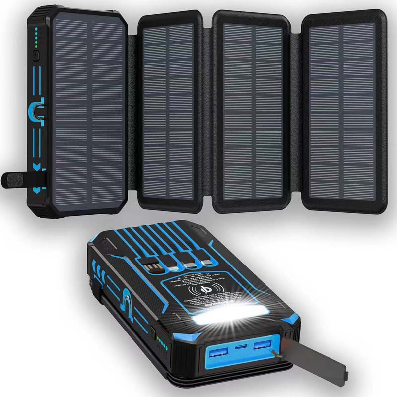 🔥Christmas Limited-Time Offer: 50% OFF!!!🔥20000mAh Solar Power Bank with Foldable Panels, Wireless Charging & LED Flashlight