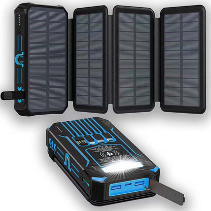 🔥Christmas Limited-Time Offer: 50% OFF!!!🔥20000mAh Solar Power Bank with Foldable Panels, Wireless Charging & LED Flashlight