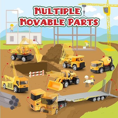 🚗Kids Advent Calendar for Boys: Alloy Construction Engineering Vehicle Toy Sets