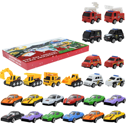 🚗Kids Advent Calendar for Boys: Alloy Construction Engineering Vehicle Toy Sets