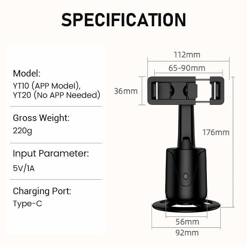 🔥Hot Sale Deals-Portable 360°Auto-Tracking Phone Stand