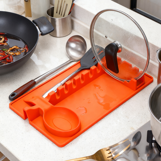 2-in-1 Silicone Utensil Rest with Drip Pad