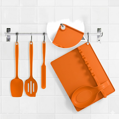 2-in-1 Silicone Utensil Rest with Drip Pad