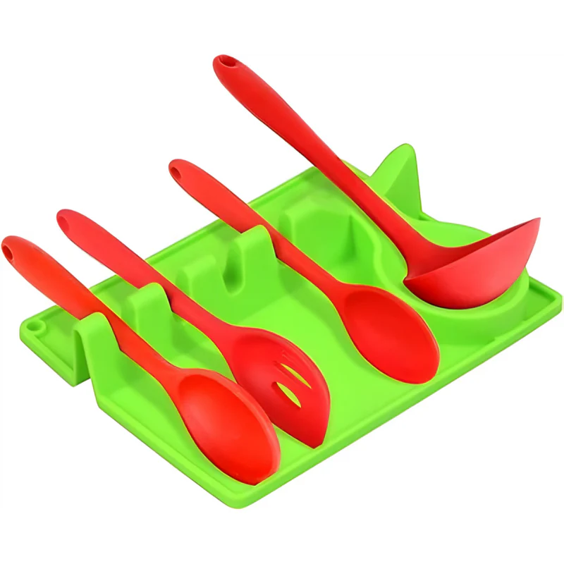 2-in-1 Silicone Utensil Rest with Drip Pad