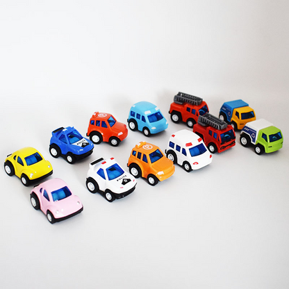 12-Piece Mini Alloy Pull-Back Car Set