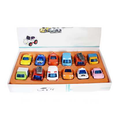 12-Piece Mini Alloy Pull-Back Car Set