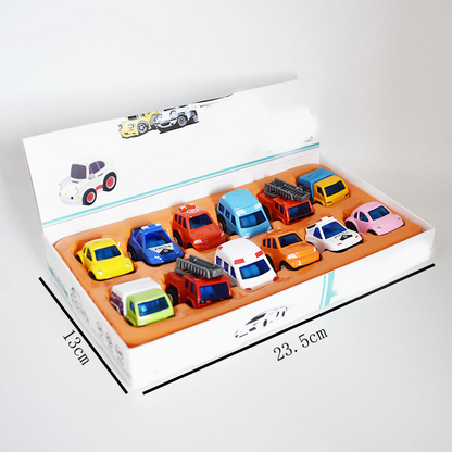 12-Piece Mini Alloy Pull-Back Car Set