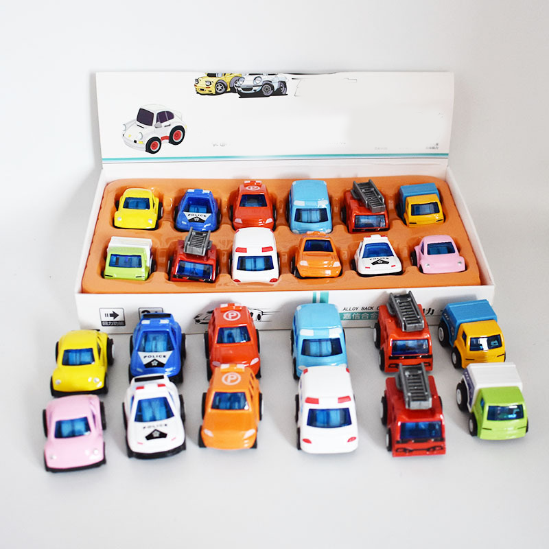 12-Piece Mini Alloy Pull-Back Car Set