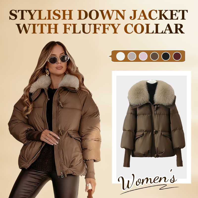 🔥Hot Sale Deals-Women’s Stylish Short Down Jacket With Fluffy Collar