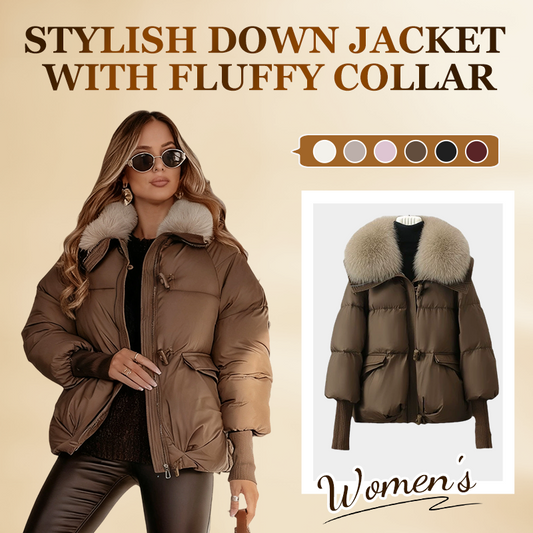 🔥Hot Sale Deals-Women’s Stylish Short Down Jacket With Fluffy Collar