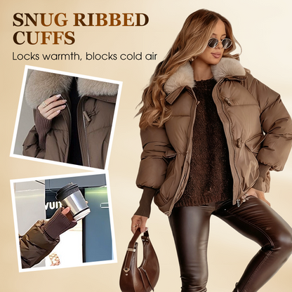 🔥Hot Sale Deals-Women’s Stylish Short Down Jacket With Fluffy Collar