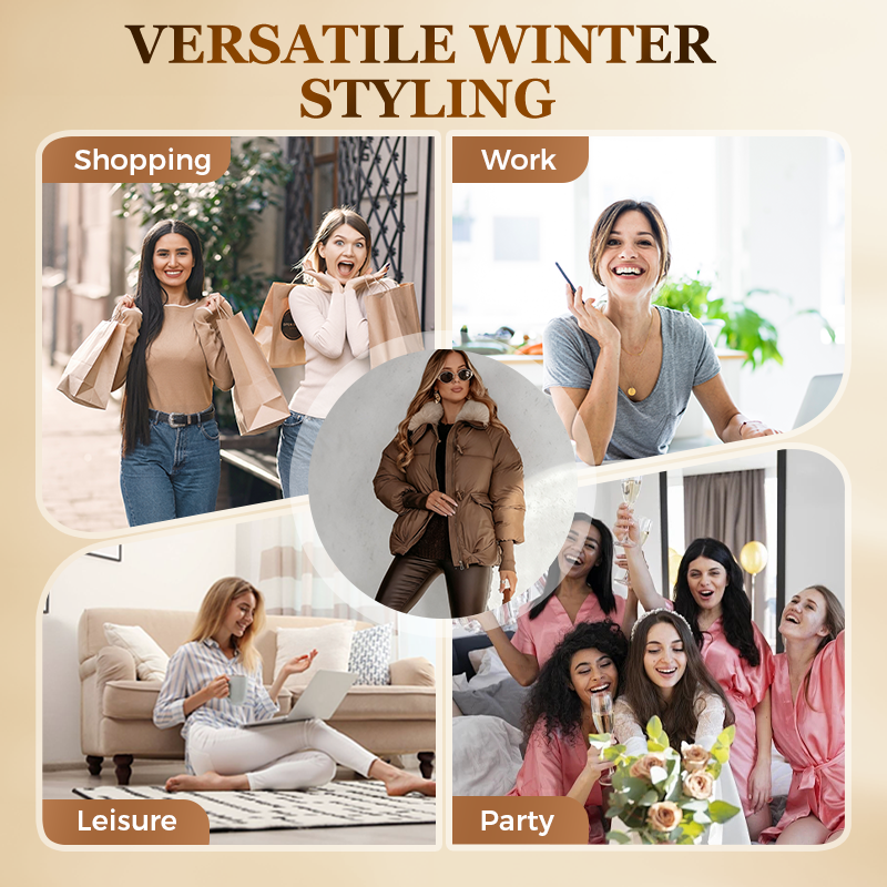 🔥Hot Sale Deals-Women’s Stylish Short Down Jacket With Fluffy Collar