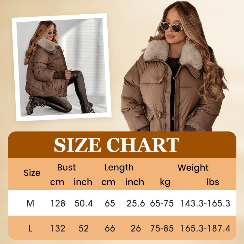 🔥Hot Sale Deals-Women’s Stylish Short Down Jacket With Fluffy Collar