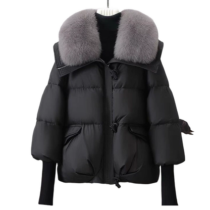 🔥Hot Sale Deals-Women’s Stylish Short Down Jacket With Fluffy Collar