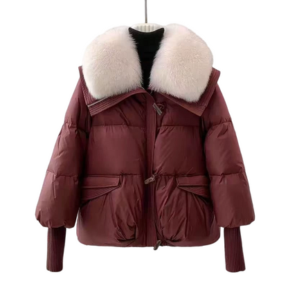 🔥Hot Sale Deals-Women’s Stylish Short Down Jacket With Fluffy Collar