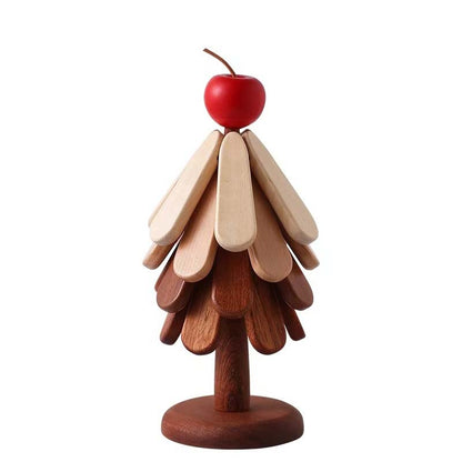 🔥2025 Hot Sale🔥Wooden Tree-Shaped Trivet with Star or Apple