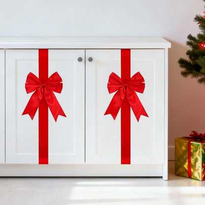 Large Christmas Cabinet Door Ribbon Bow