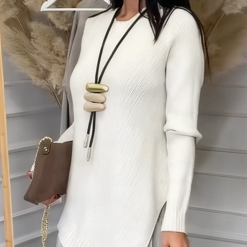 Women’s Irregular Sweater & Pleated Tank Midi Dress 2-Piece Set